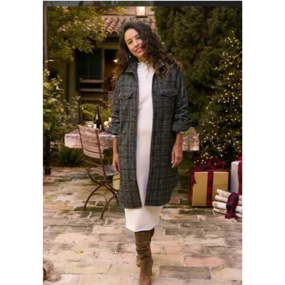 Frank & Eileen Jackets & Blazers - FRANK & EILEEN Sz M Medium Gavin Wool Blend Boucle Plaid Shirt Jacket